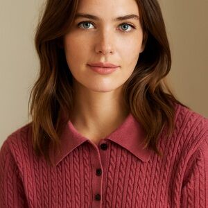 Brooks Brothers Cable Knit Sweater - Dusty Rose